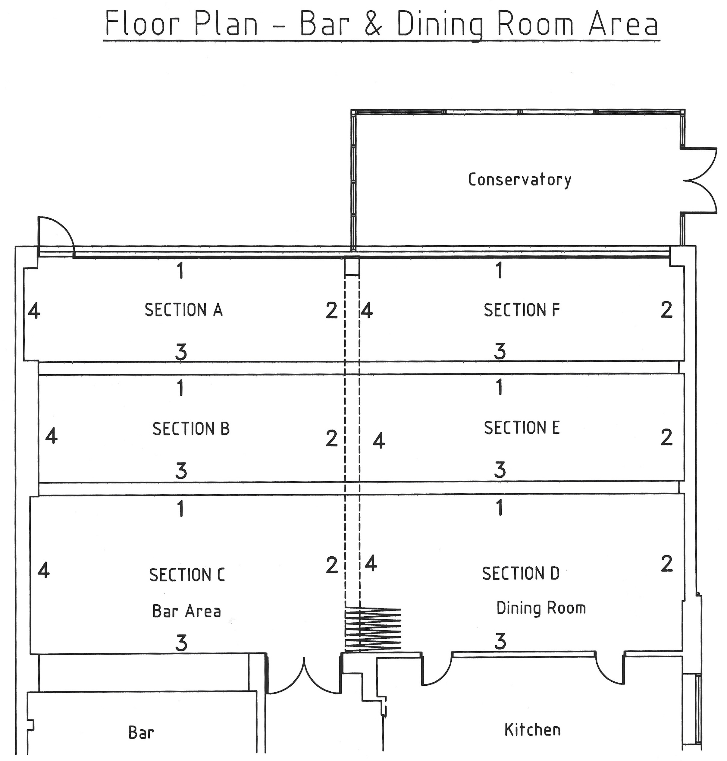 Bar & Dining Room floor plan